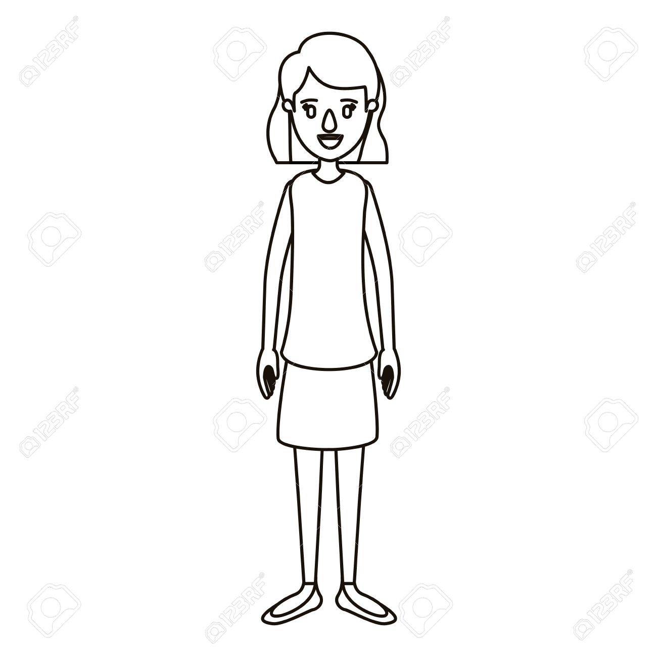 Paling Keren Cartoon Drawing Girl Full Body