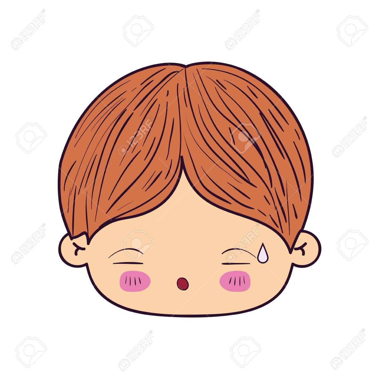 カラフルな似顔絵かわいい顔疲れてベクトル イラストの表情を持った少年のイラスト素材 ベクタ Image カラフルな似顔絵かわいい顔疲れてベクトル イラストの表情を持った少年のイラスト素材 ベクタ Image