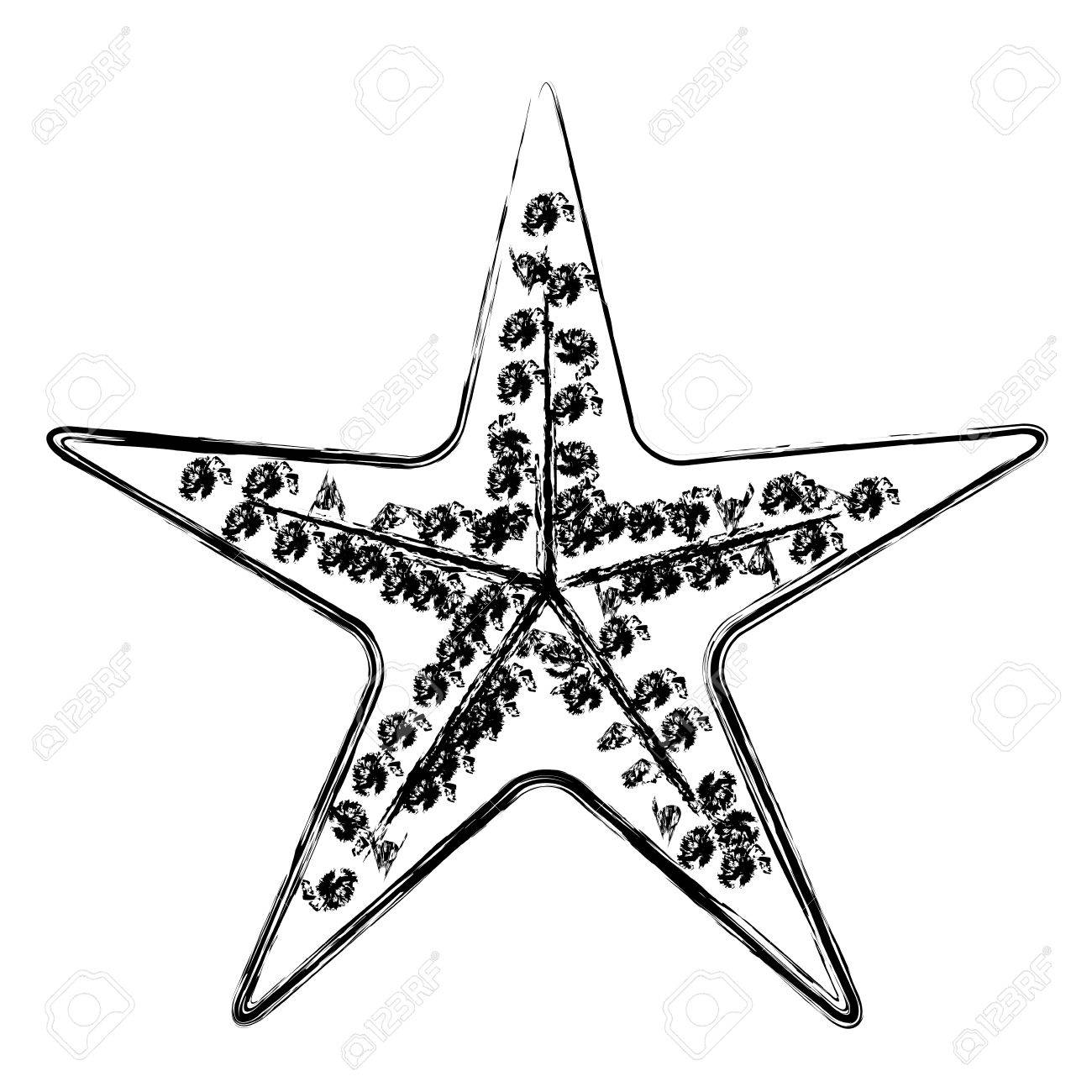 海ヒトデ ベクター画像のぼやけ太いシルエットのイラスト素材 ベクタ Image 79176161