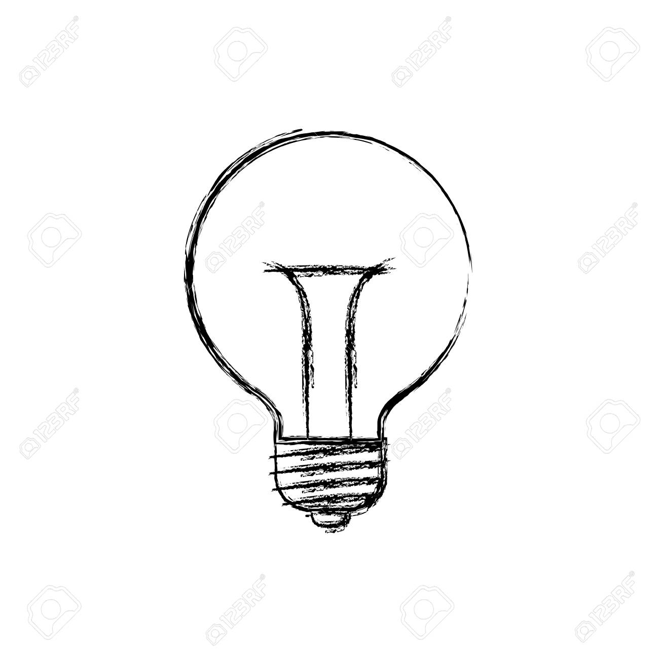 電球ライト アイコン ベクトル イラストの白黒のぼやけたシルエットのイラスト素材 ベクタ Image