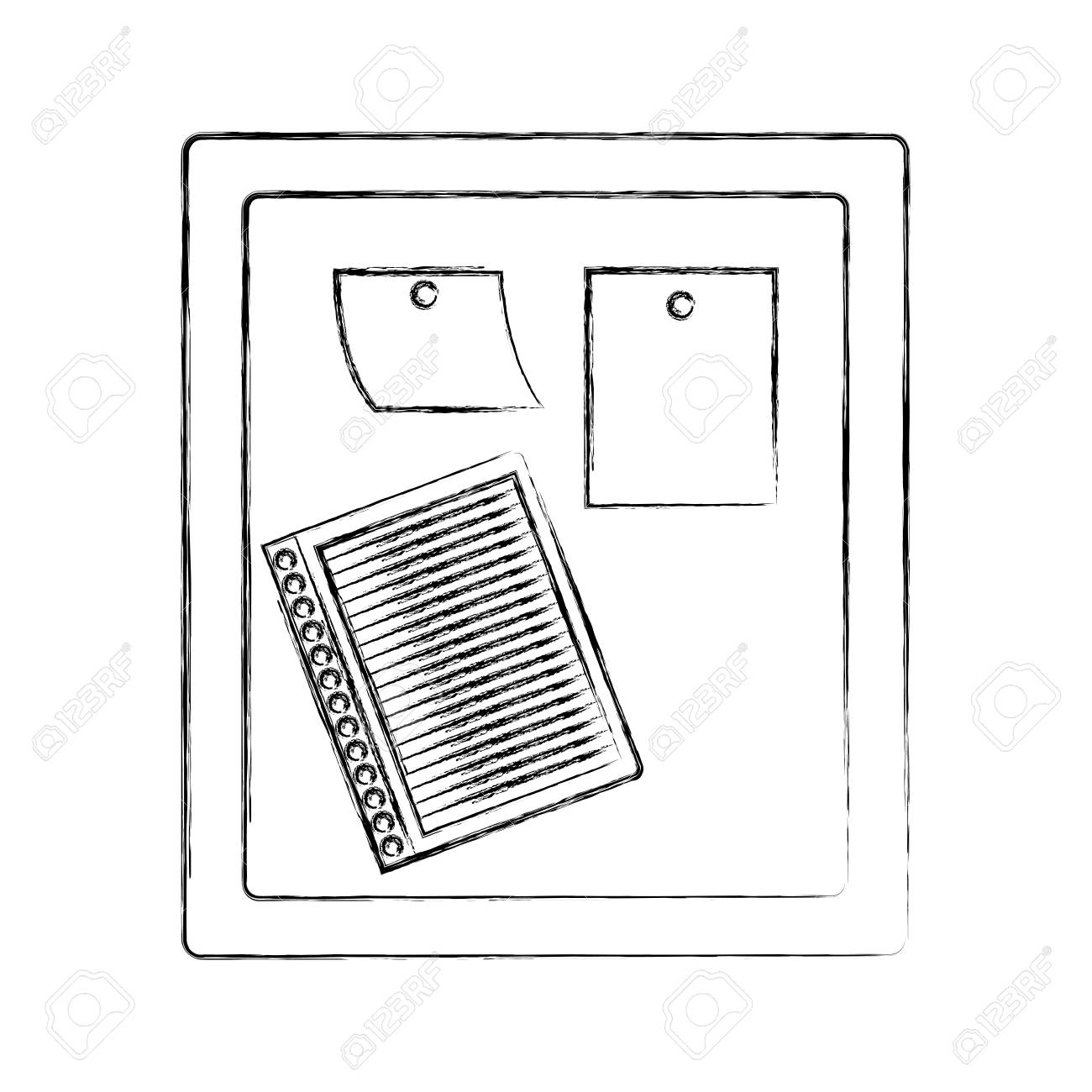 モノクロは ノート ベクトル イラストの木製パネルのシルエットがぼやけてください のイラスト素材 ベクタ Image