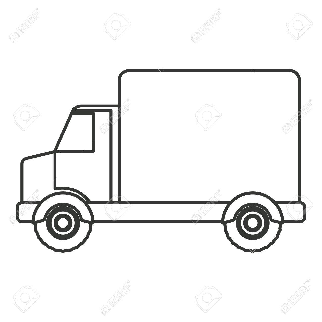 Monochrome Silhouette Of Truck With Wagon Vector Illustration Royalty Free Cliparts Vectors And Stock Illustration Image