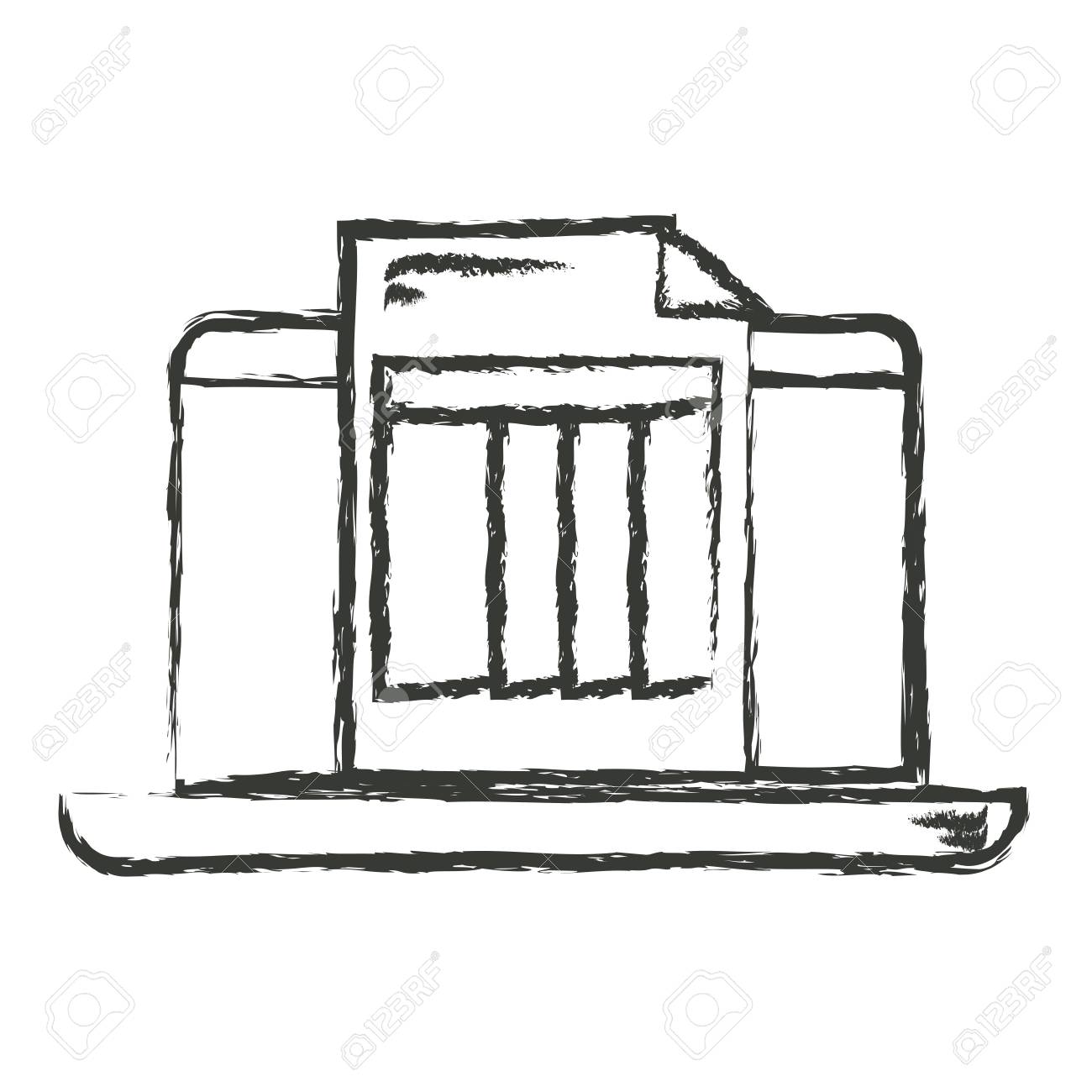 monochrome blurred silhouette of laptop computer and billing billing sheet