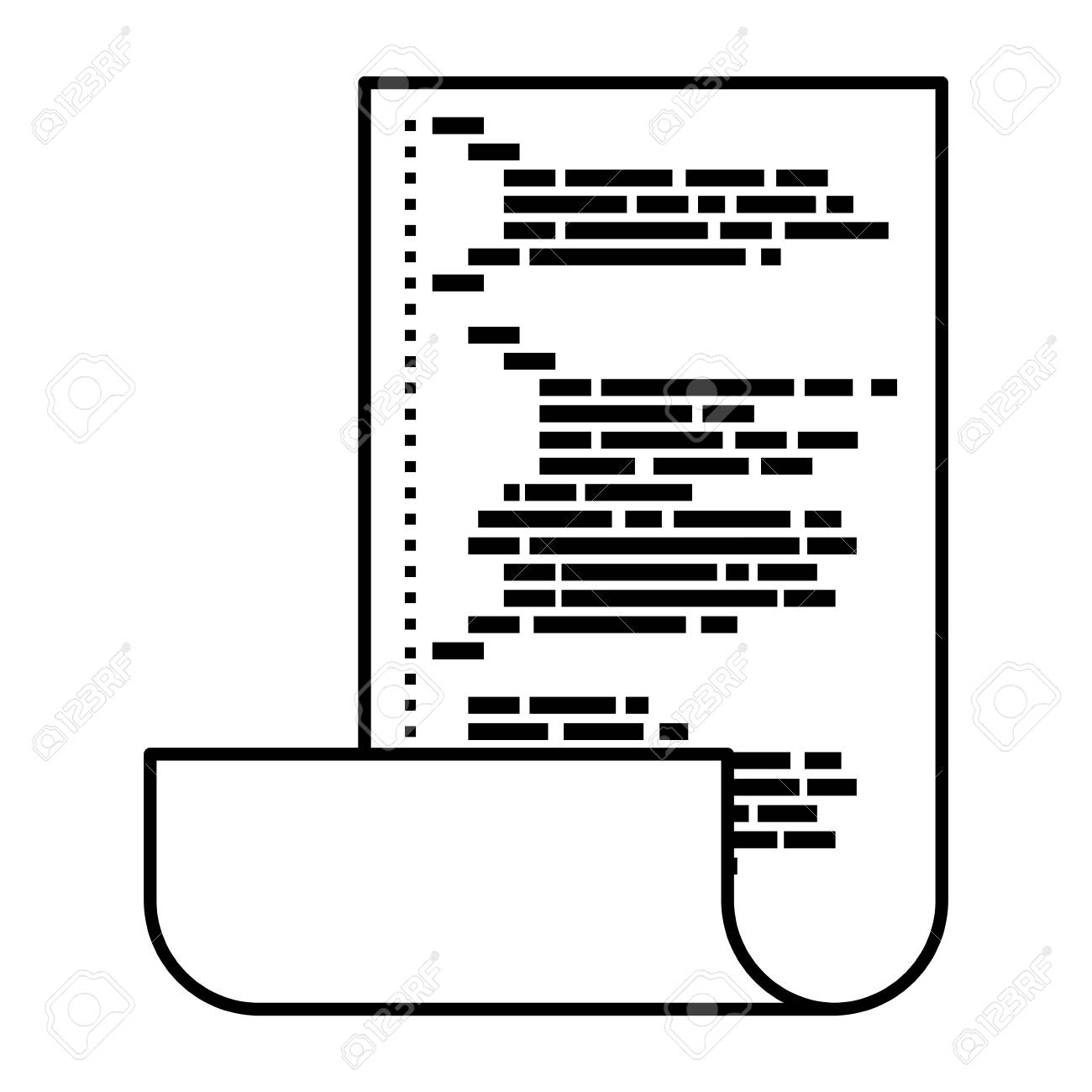 印刷ソース コード ベクトル イラスト シートのモノクロ シルエット のイラスト素材 ベクタ Image