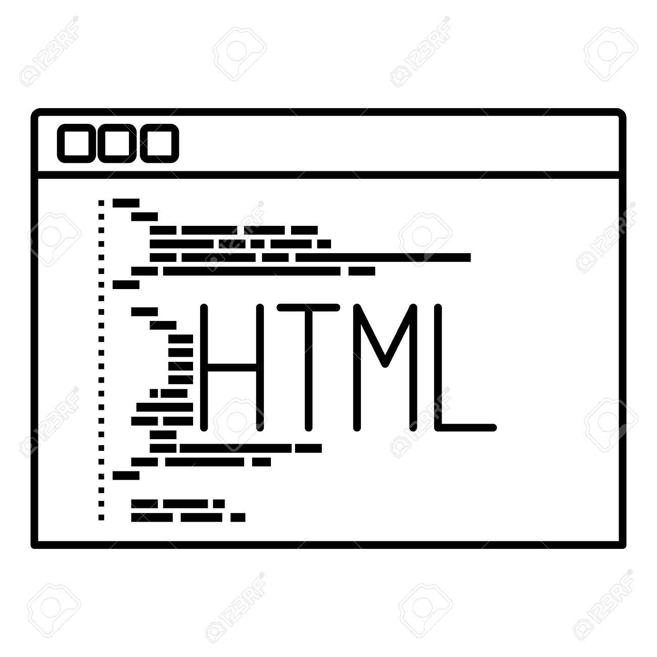 Monochrome Silhouette Of Programming Window With Script Code Royalty Free Cliparts Vectors And Stock Illustration Image