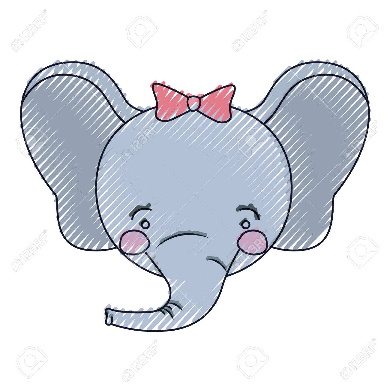 color crayon silhouette face of female elephant animal happiness royalty free cliparts vectors and stock illustration image 82200715 123rf com