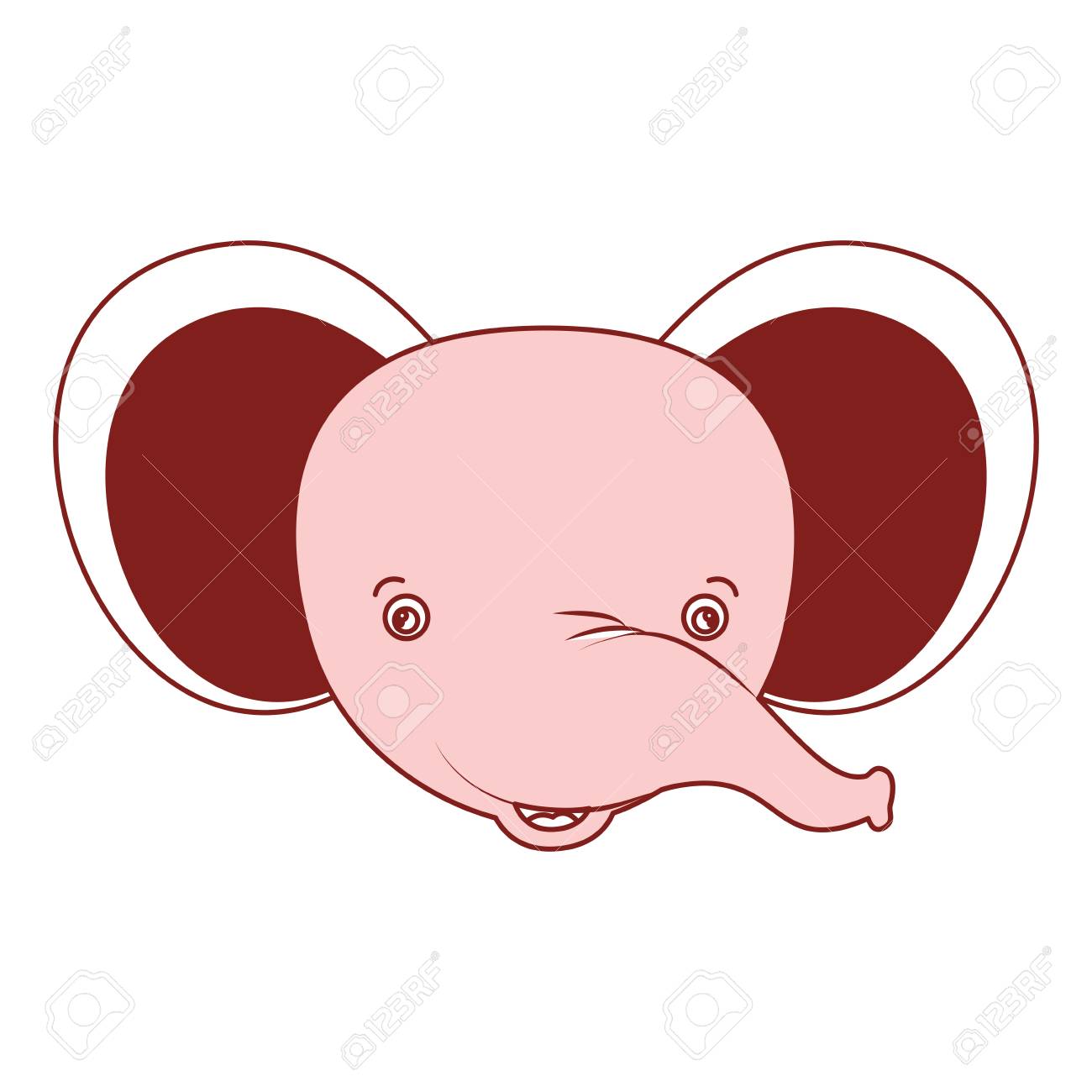 赤と白の背景色似顔絵顔象のシルエット セクションかわいい動物のベクトル図のイラスト素材 ベクタ Image 赤と白の背景色似顔絵顔象のシルエット セクションかわいい動物のベクトル図のイラスト素材 ベクタ Image