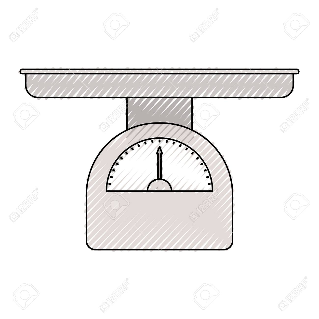 赤ちゃん用体重計の色クレヨン シルエット ベクトル イラスト のイラスト素材 ベクタ Image