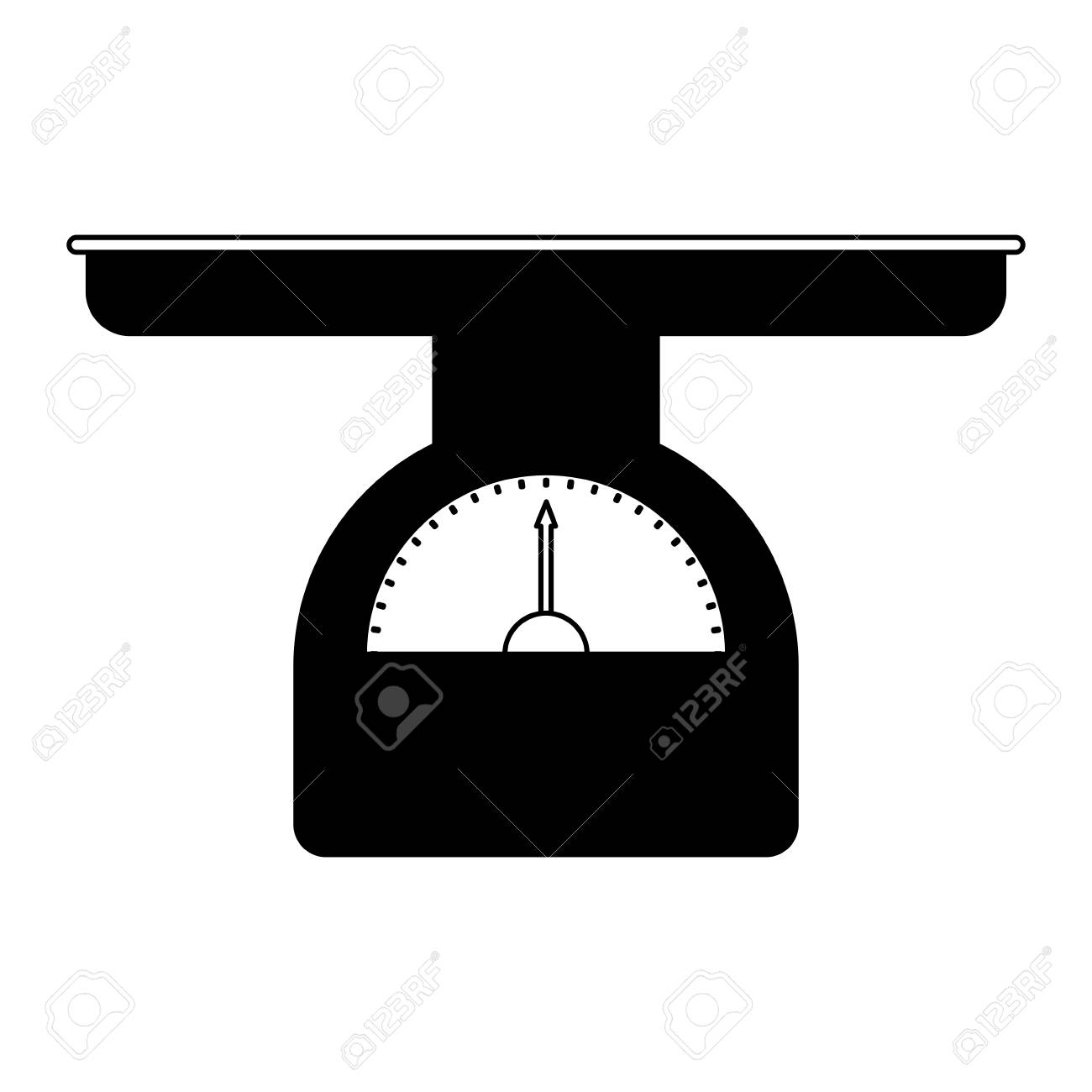 赤ちゃんのベクトル図の体重計の黒いシルエット のイラスト素材 ベクタ Image