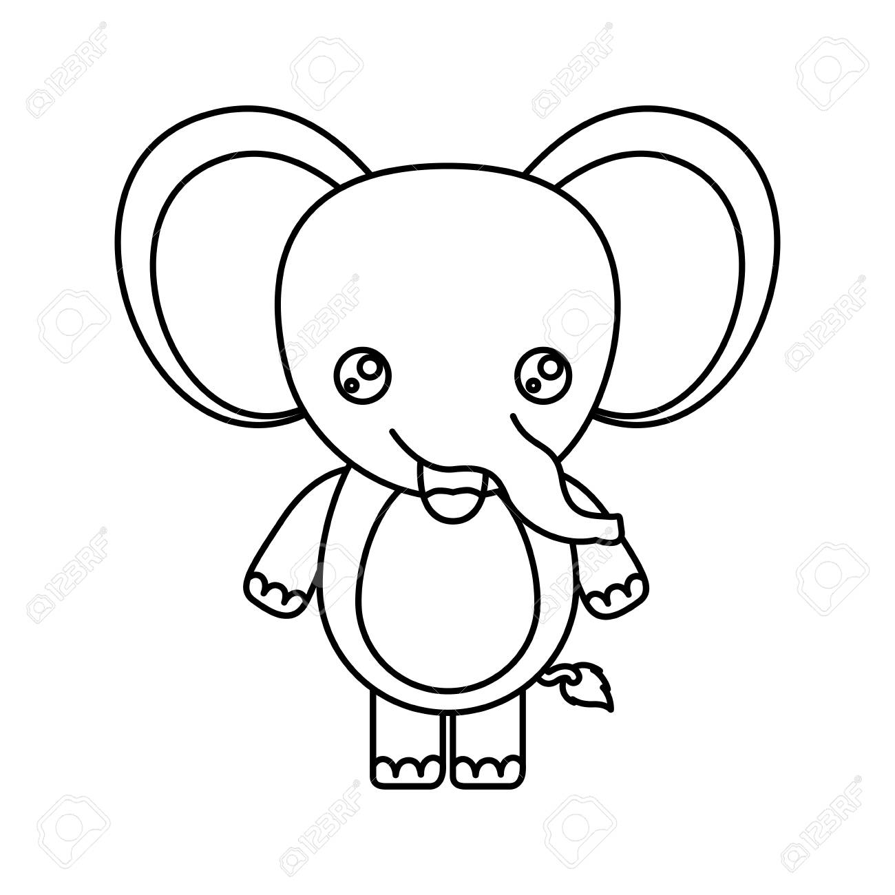 象動物のベクトル イラストの似顔絵かわいい幸福式のシルエットをスケッチします のイラスト素材 ベクタ Image 象動物のベクトル イラストの似顔絵かわいい幸福式のシルエットをスケッチします のイラスト素材 ベクタ Image