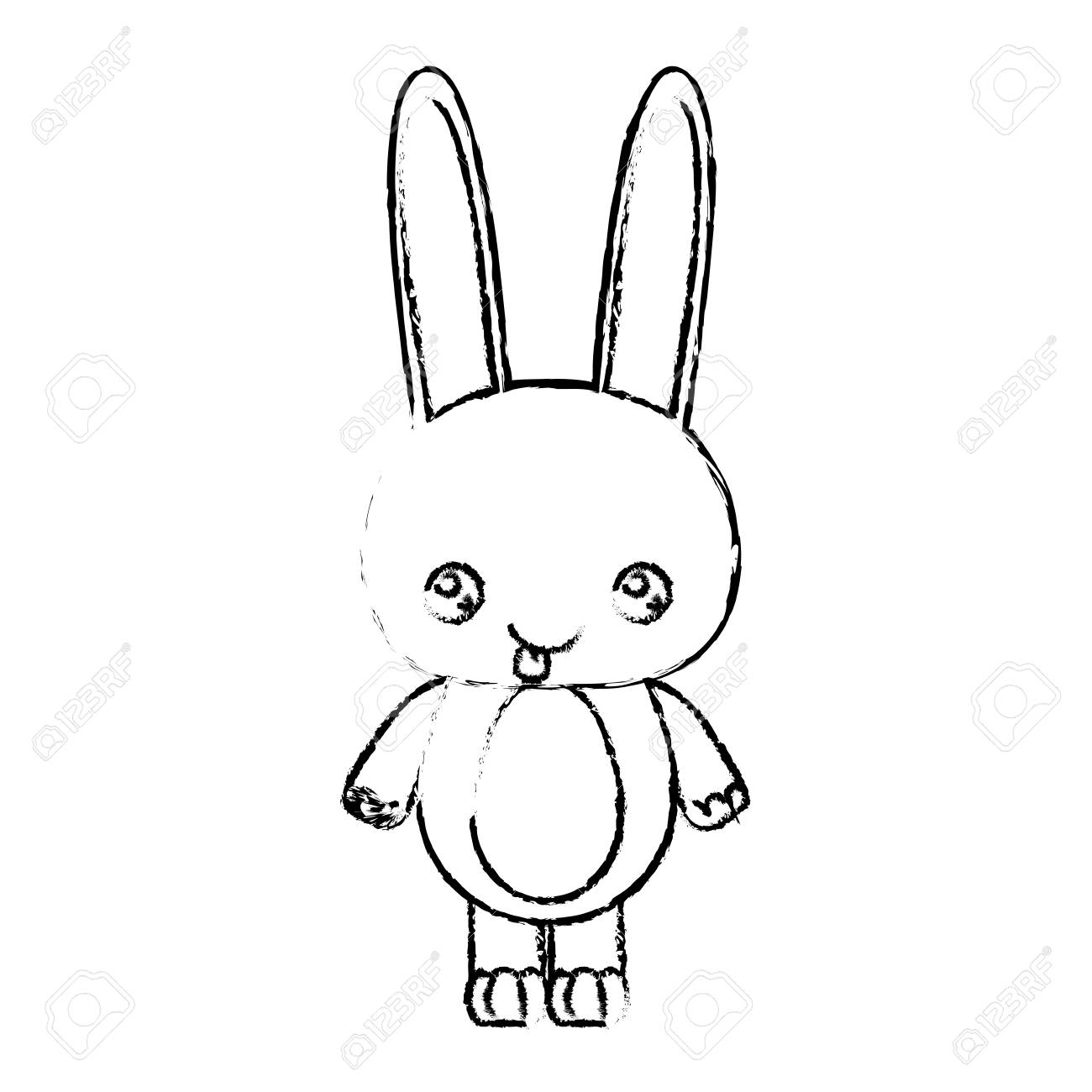 かわいい似顔絵かわいい表現とウサギの動物のベクトル図から舌のぼやけたシルエット のイラスト素材 ベクタ Image かわいい似顔絵かわいい表現とウサギの動物のベクトル図から舌のぼやけたシルエット のイラスト素材 ベクタ Image