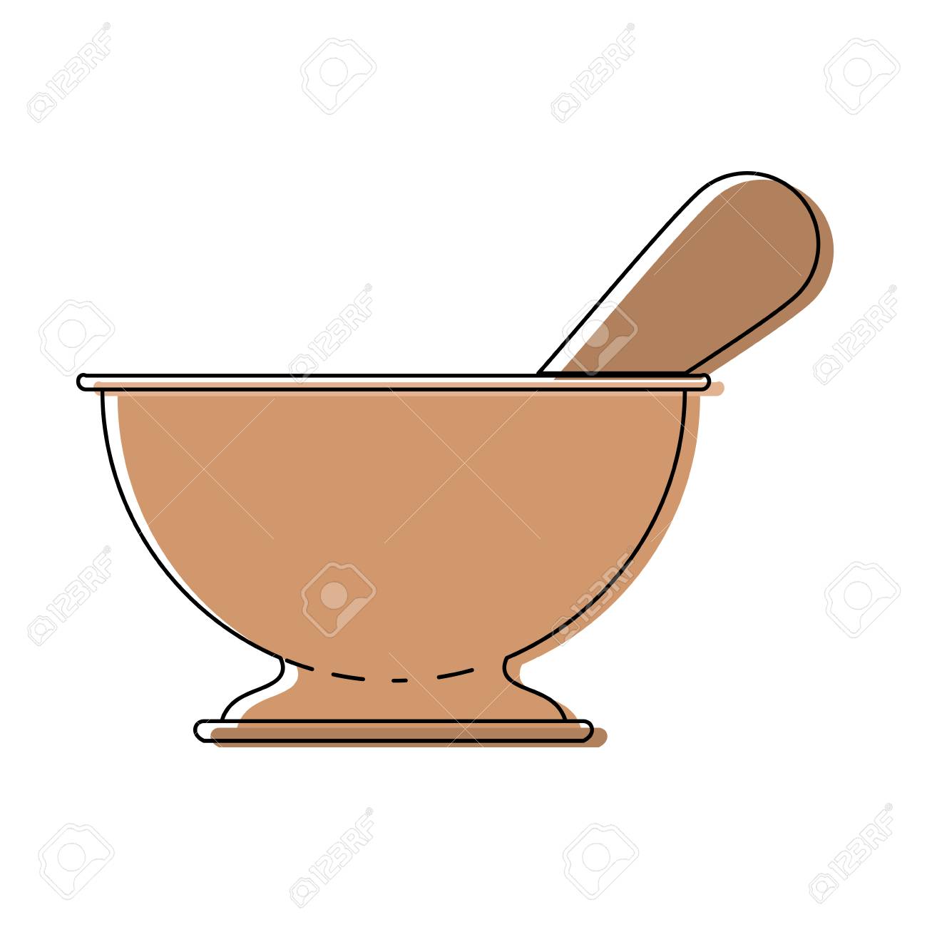 白い背景の上に水彩キッチン ボウル調理器具のイラスト素材 ベクタ Image