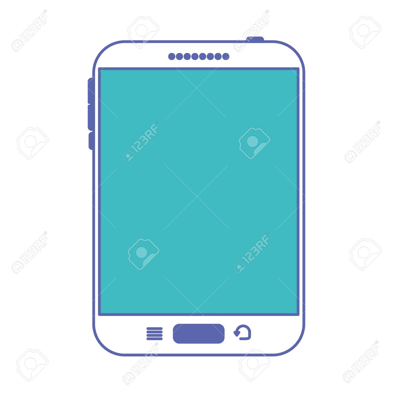 青と紫の色のセクションシルエットイラストのタブレット技術デバイスフロントビューアイコン のイラスト素材 ベクタ Image