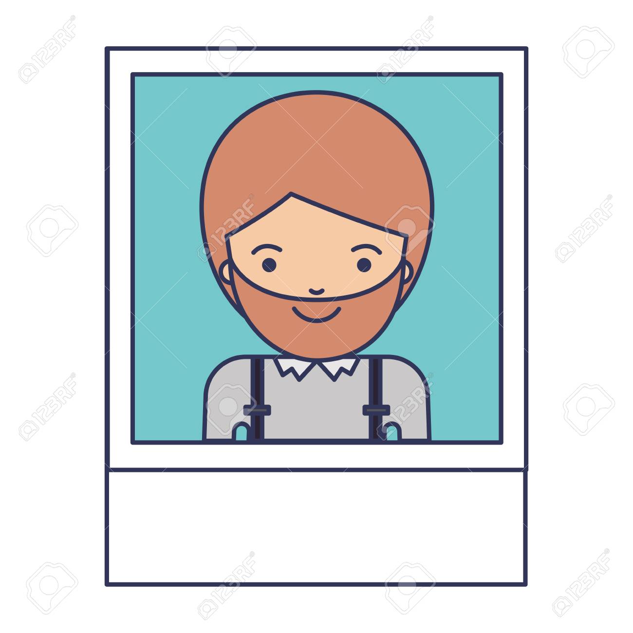 カラフルなシルエットベクターイラストで短い髪とひげを持つ男性の識別写真のイラスト素材 ベクタ Image カラフルなシルエットベクターイラストで短い髪とひげを持つ男性の識別写真のイラスト素材 ベクタ Image