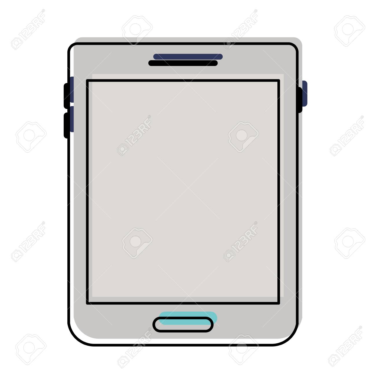 水彩画シルエットベクトルイラストのタブレットデバイスアイコンのイラスト素材 ベクタ Image