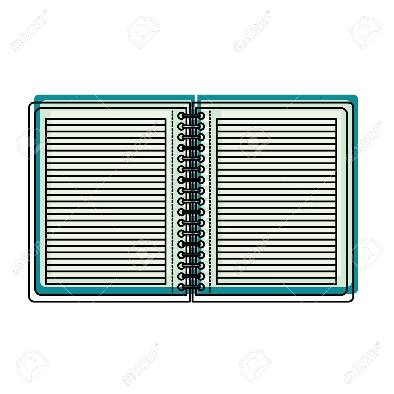 notebook lines school spiral paper sheet notepad vector illustration