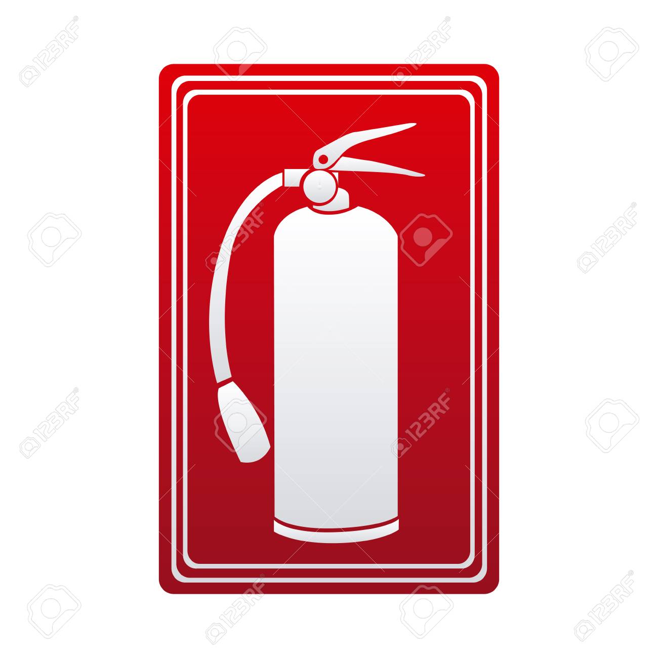 赤色信号シルエット 消火器 アイコン ベクトルイラストのイラスト素材 ベクタ Image