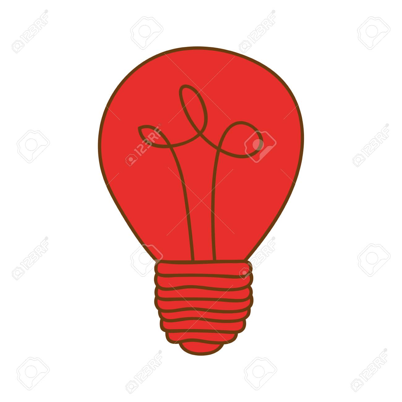 赤色ベクトルイラストの電球のシルエットのイラスト素材 ベクタ Image 赤色ベクトルイラストの電球のシルエットのイラスト素材 ベクタ Image
