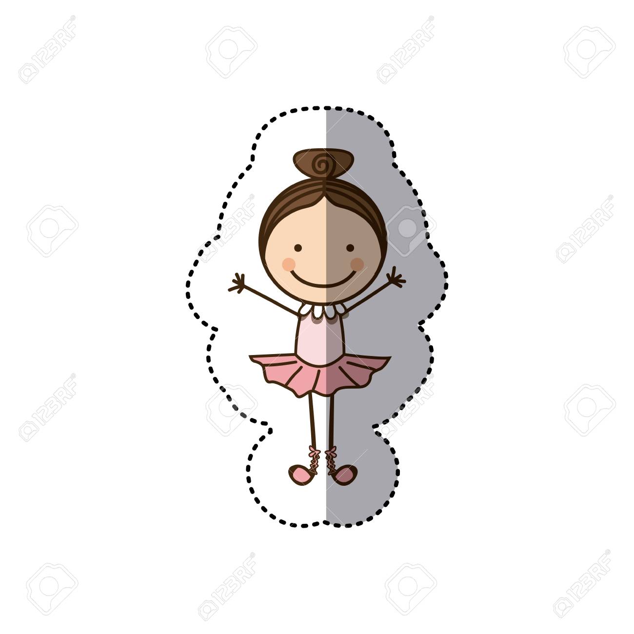 Etiqueta Engomada Colorida Caricatura Caricatura Chica Bailarina De Ballet Ilustracion Vectorial Ilustraciones Vectoriales Clip Art Vectorizado Libre De Derechos Image 97514814
