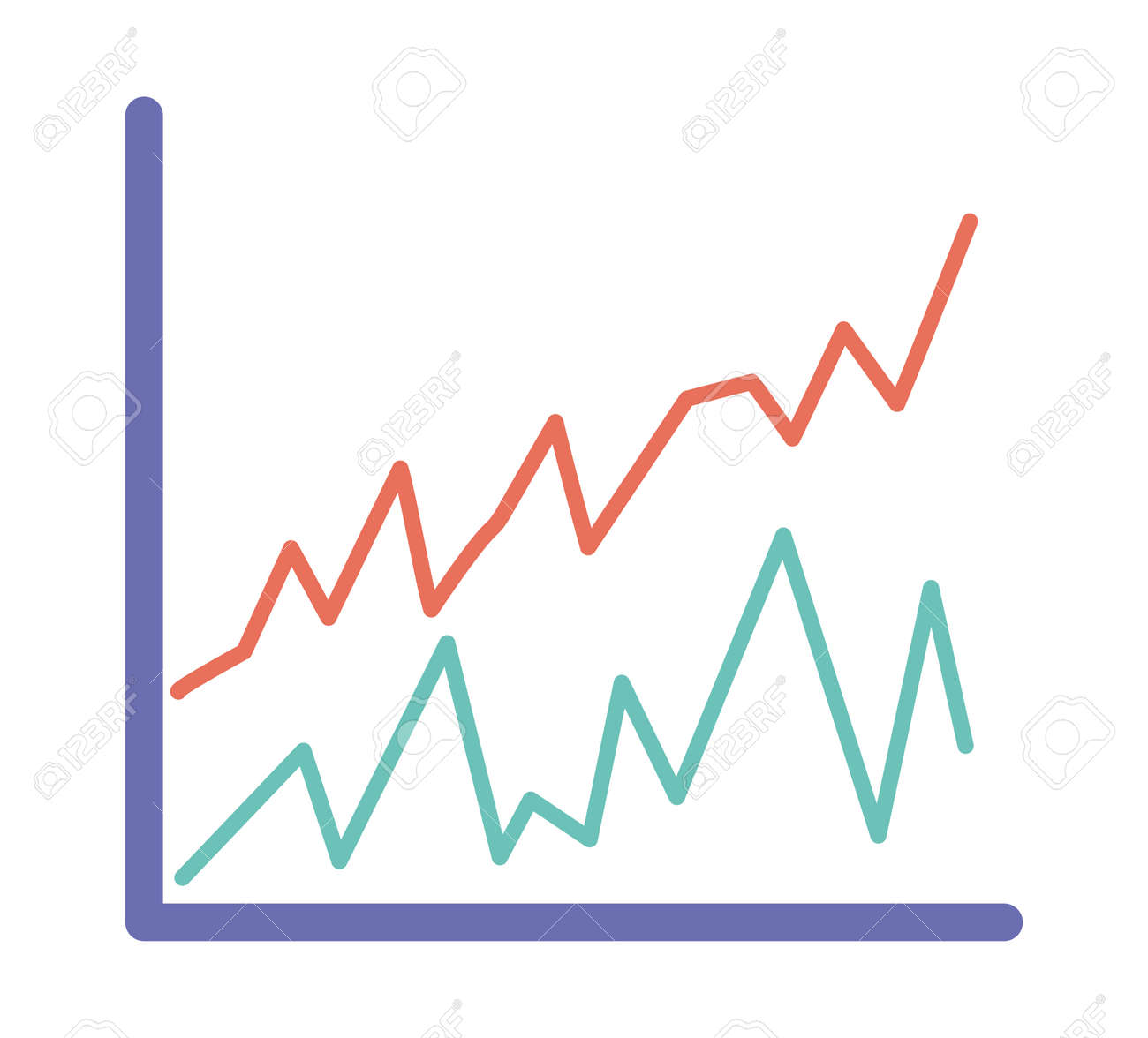 ピークグラフ図のイラスト素材・ベクター Image 174454617