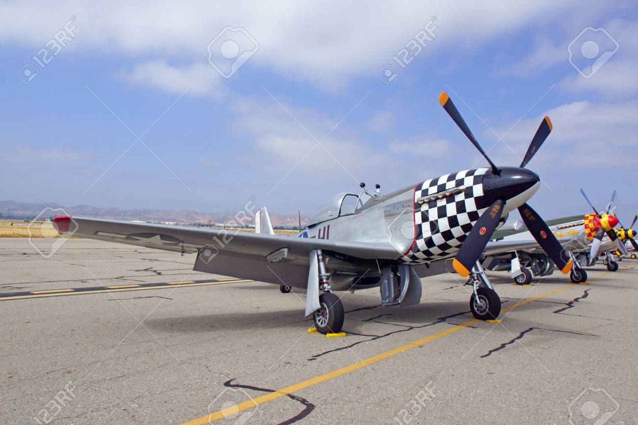 P51 Mustang Airplanes On Runway At Air Show Stock Photo Picture And Royalty Free Image Image