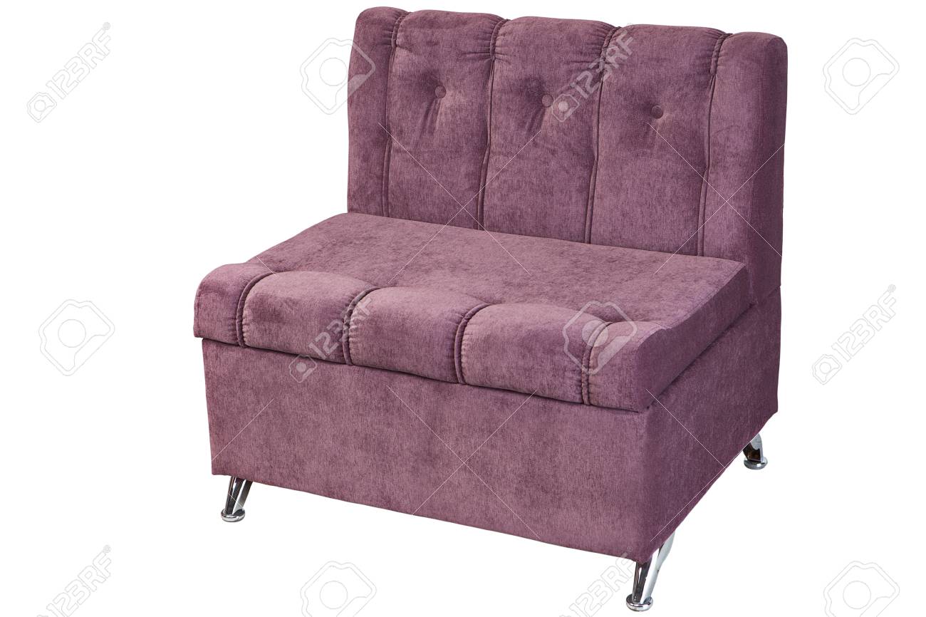 Folding Bed Chair Upholstered Light Purple Fabric, Isolated - Folding Bed Chair Upholstered Light Purple Fabric, Isolated