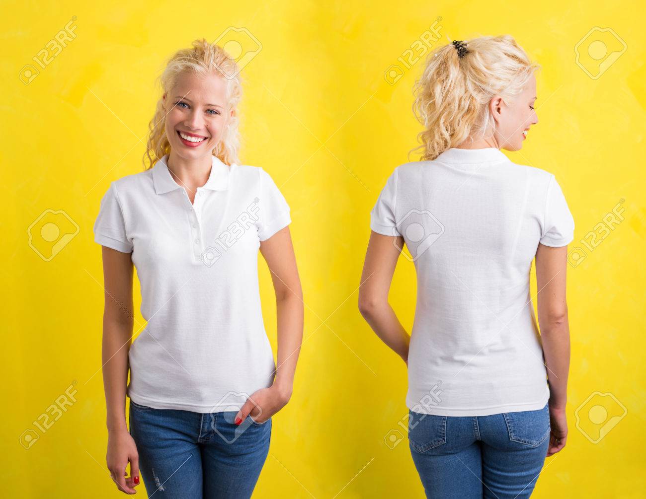 yellow polo t shirt women's