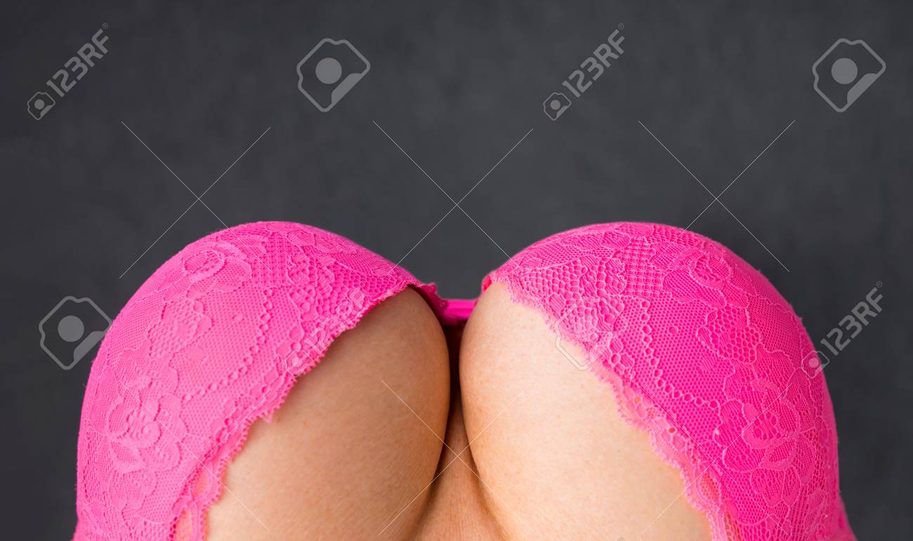 Big Boobs In Pink Bra, View From Above Stock Photo, Picture and Royalty  Free Image. Image 97578394.