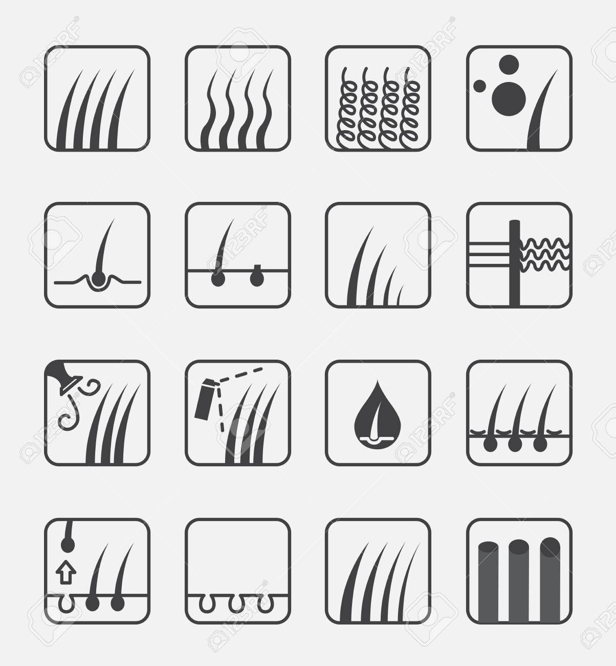 Hair Type Icon And Vector Hair Conditioner And Hair Loss Royalty