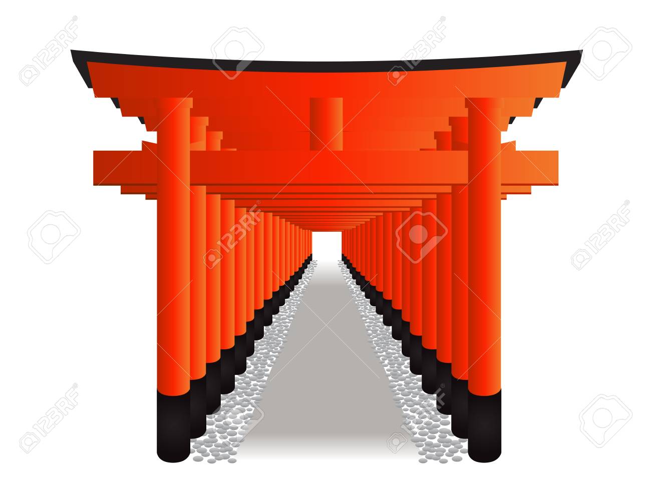 赤い鳥門 京都伏見稲荷大社のベクトル のイラスト素材 ベクタ Image