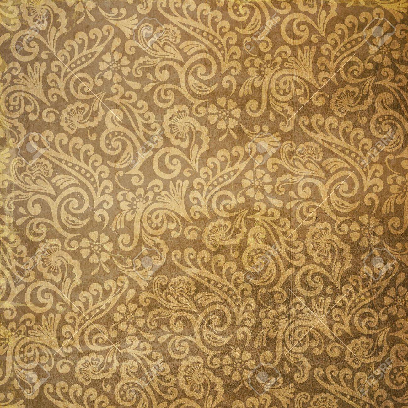 ビンテージのビクトリア朝の花の壁紙を使用します の写真素材 画像素材 Image