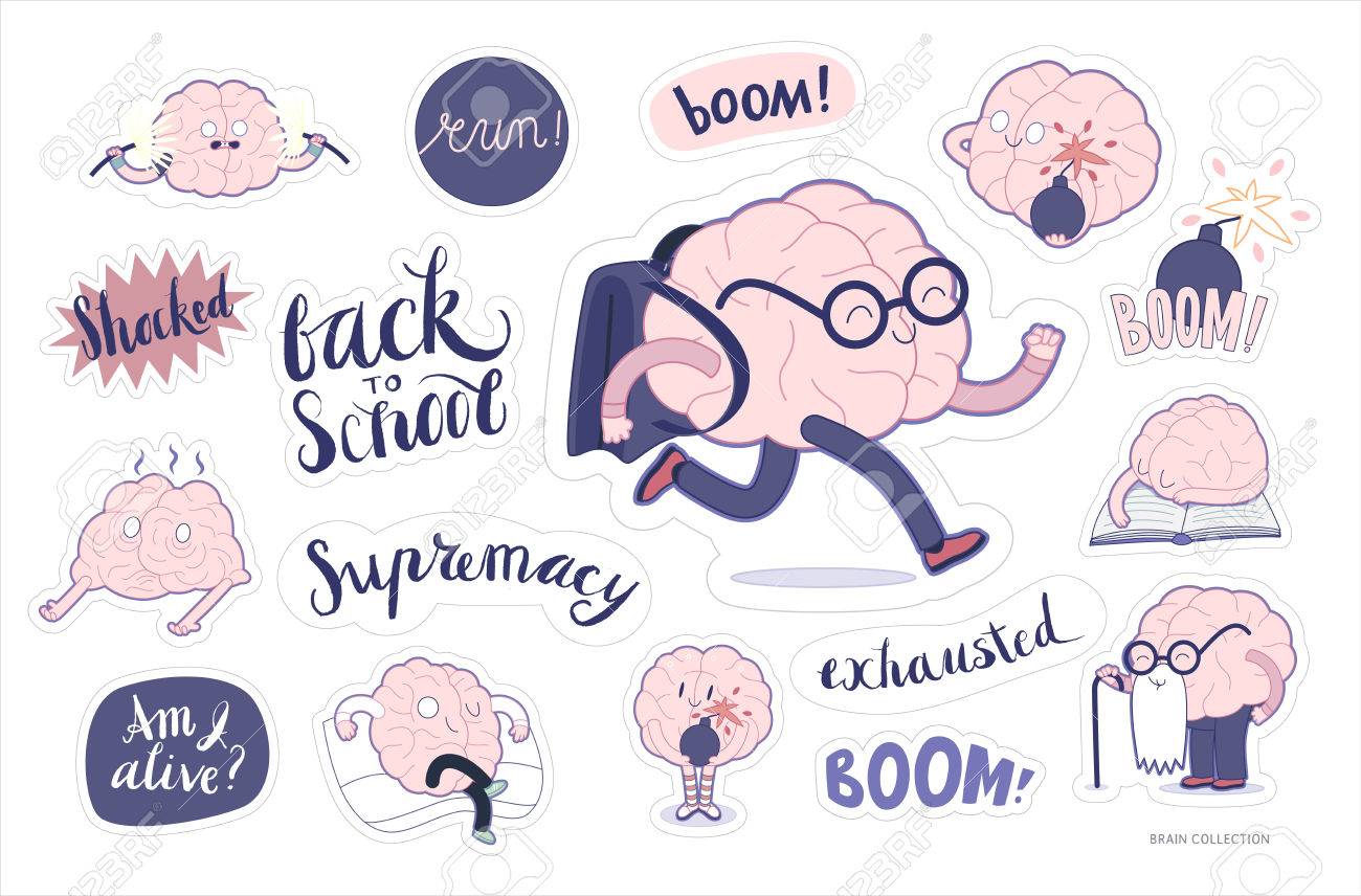 Mind stickers education and learning and annoyance printable established, cartoon isolated.. graphic regarding Stickers Printable known as Intellect stickers instruction and tension printable established, cartoon isolated..