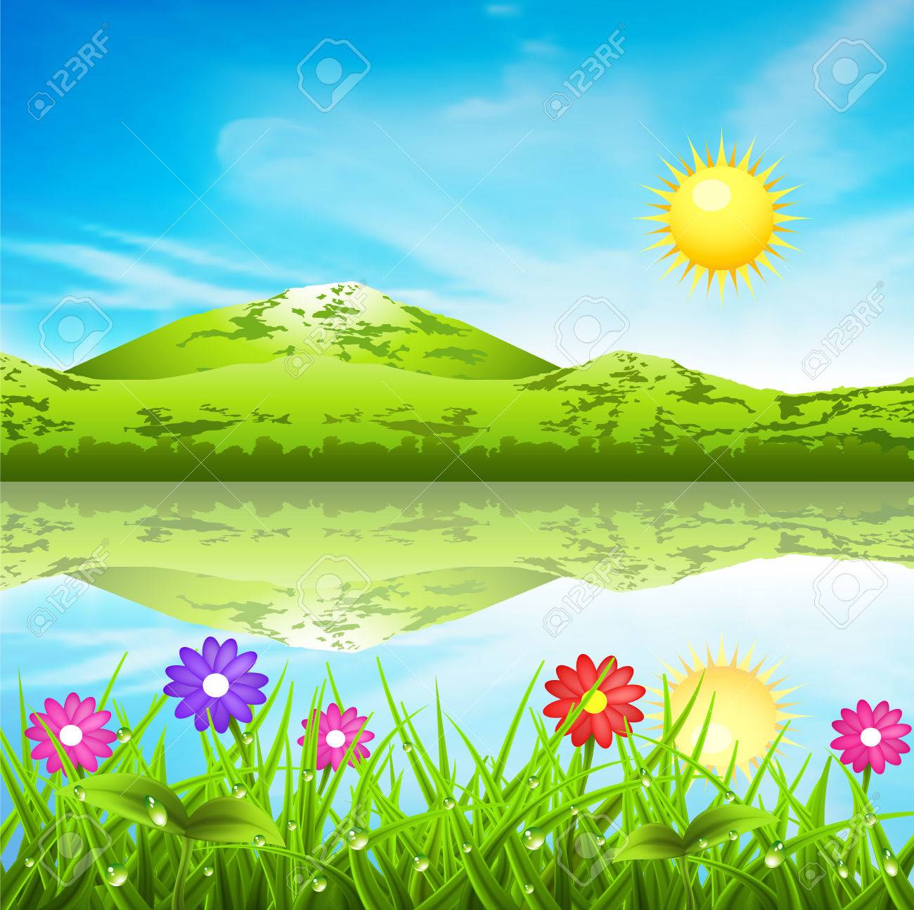 春の風景のイラストです のイラスト素材 ベクタ Image 春の風景のイラストです のイラスト素材 ベクタ Image