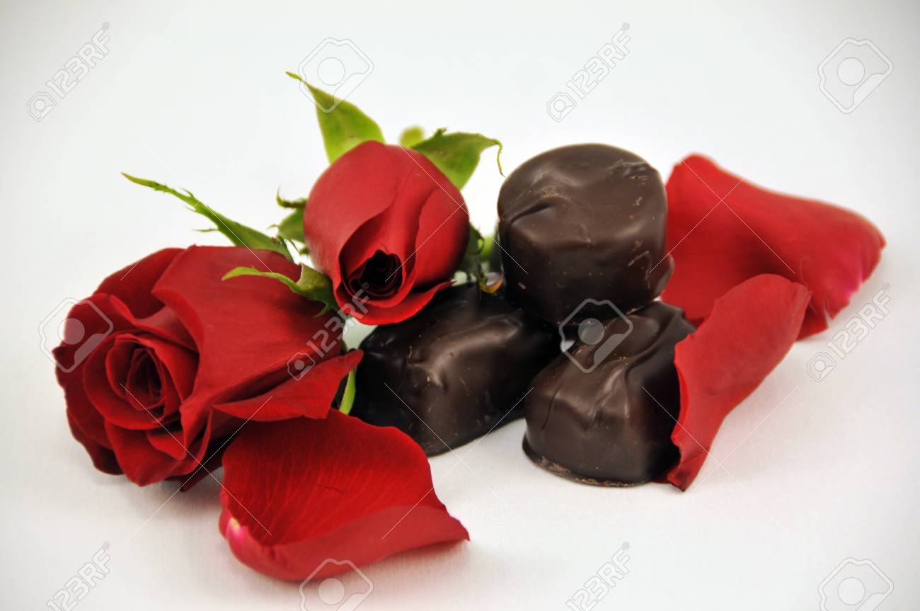 Chocolates And Roses Stock Photo, Picture And Royalty Free Image. Image  4349980.