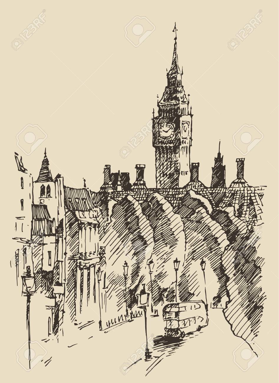 ロンドン イギリスのビンテージの刻まれたイラスト手描きのスケッチのイラスト素材 ベクタ Image ロンドン イギリスのビンテージの刻まれたイラスト手描きのスケッチのイラスト素材 ベクタ Image