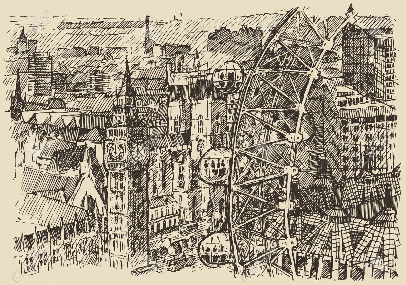 ロンドン イギリスのビンテージの刻まれたイラスト手描きのスケッチ のイラスト素材 ベクタ Image ロンドン イギリスのビンテージの刻まれたイラスト手描きのスケッチ のイラスト素材 ベクタ Image