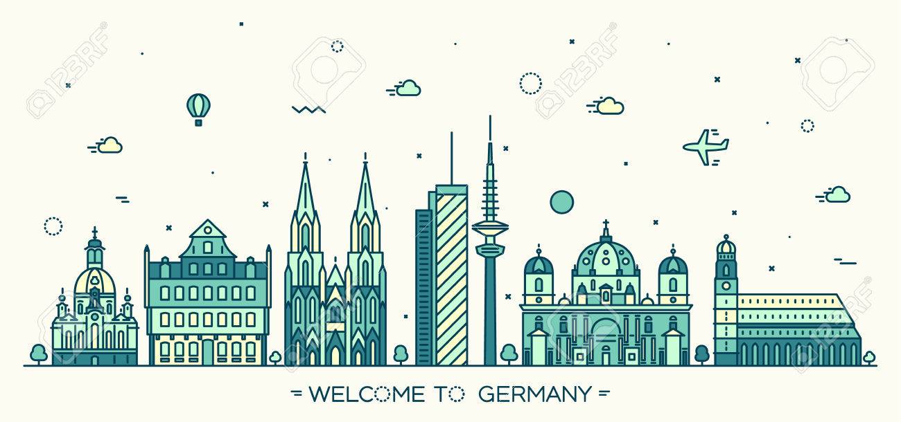 ベルリン ドレスデン フランクフルト ケルン ハンブルク ミュンヘン流行ドイツ スカイライン詳細シルエット ベクトル図線形スタイルのイラスト素材 ベクタ Image ベルリン ドレスデン フランクフルト ケルン ハンブルク ミュンヘン流行ドイツ スカイライン詳細シルエット ベクトル図線形スタイルのイラスト素材 ベクタ Image