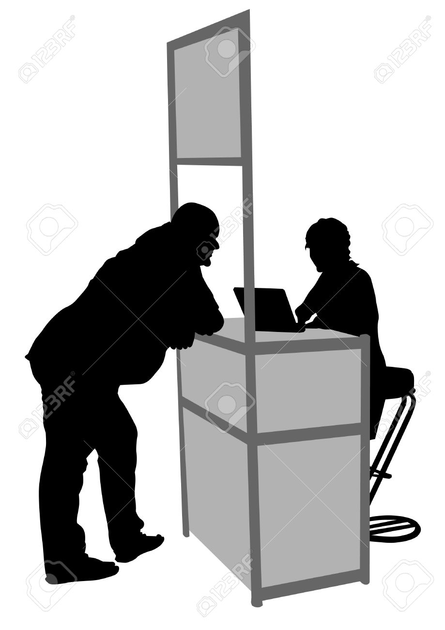 ベクトル描画の訪問者やフロントの従業員のイラスト素材 ベクタ Image