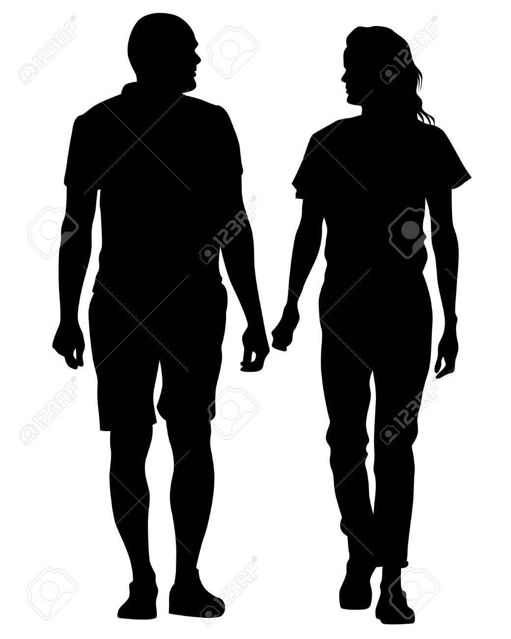 Couple Of Young Guy And Girl. Isolated Silhouettes Of People On A White  Background Royalty Free SVG, Cliparts, Vectors, and Stock Illustration.  Image 137938770., image size:1040x1300