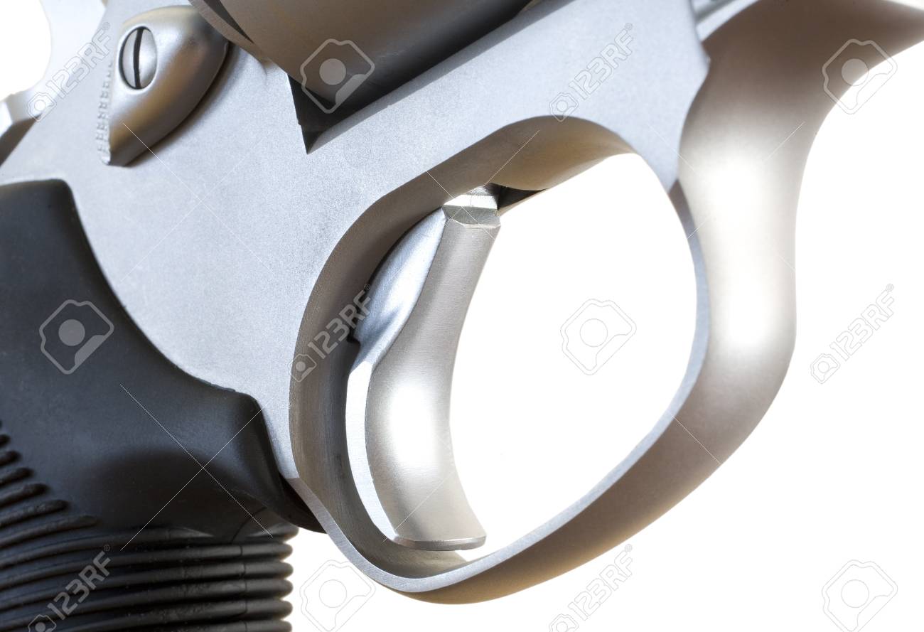 トリガーは ダブル アクションのリボルバーに Triggerguard の正面 の写真素材 画像素材 Image