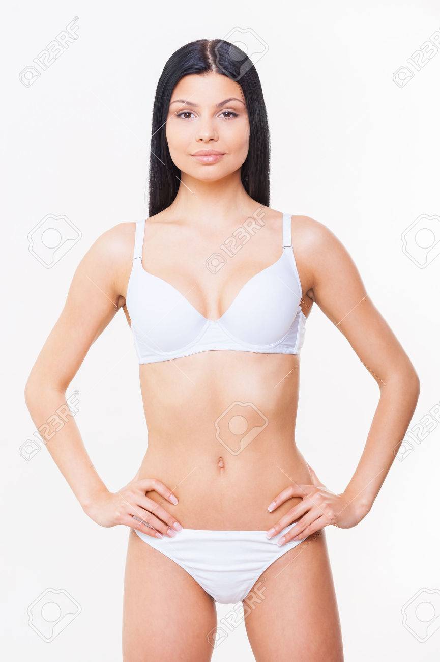 white bra and panties