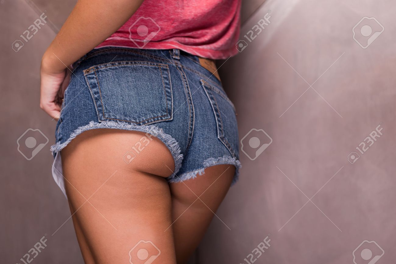 Sexy Buttocks. Rear View Of Perfect Buttocks In Jeans Shorts Stock Photo,  Picture and Royalty Free Image. Image 34008896.