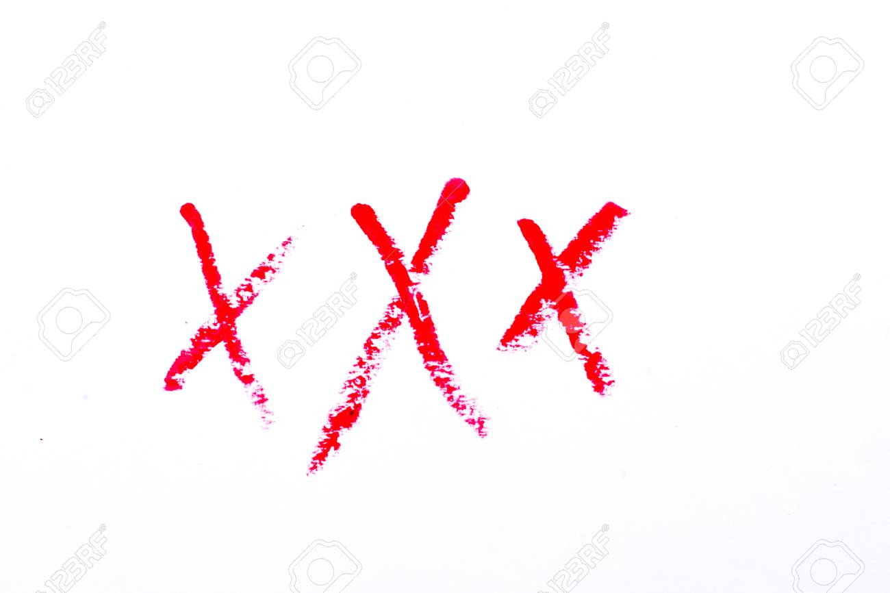 白い背景で隔離の碑文 XXX のアダルトの写真素材・画像素材 Image 38432641
