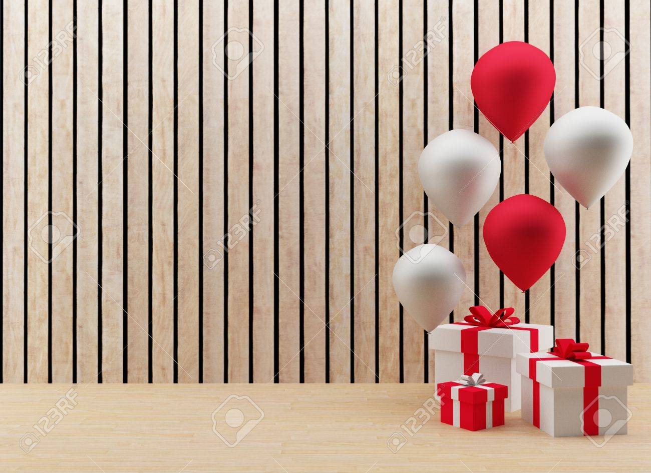 gift boxes with red and white balloons for festival and celebration in 3D render image - 72056737 gift boxes with red and white balloons for festival and celebration in 3D render image - 72056737