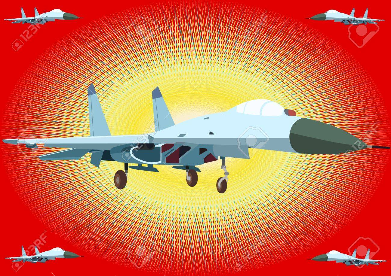Fotos De Aviones De Combate Modernos Fuerza Aérea. Aviones De Combate Modernos Sobre Un Fondo Abstracto.  Ilustraciones Svg, Vectoriales, Clip Art Vectorizado Libre De Derechos.  Image 8532150.
