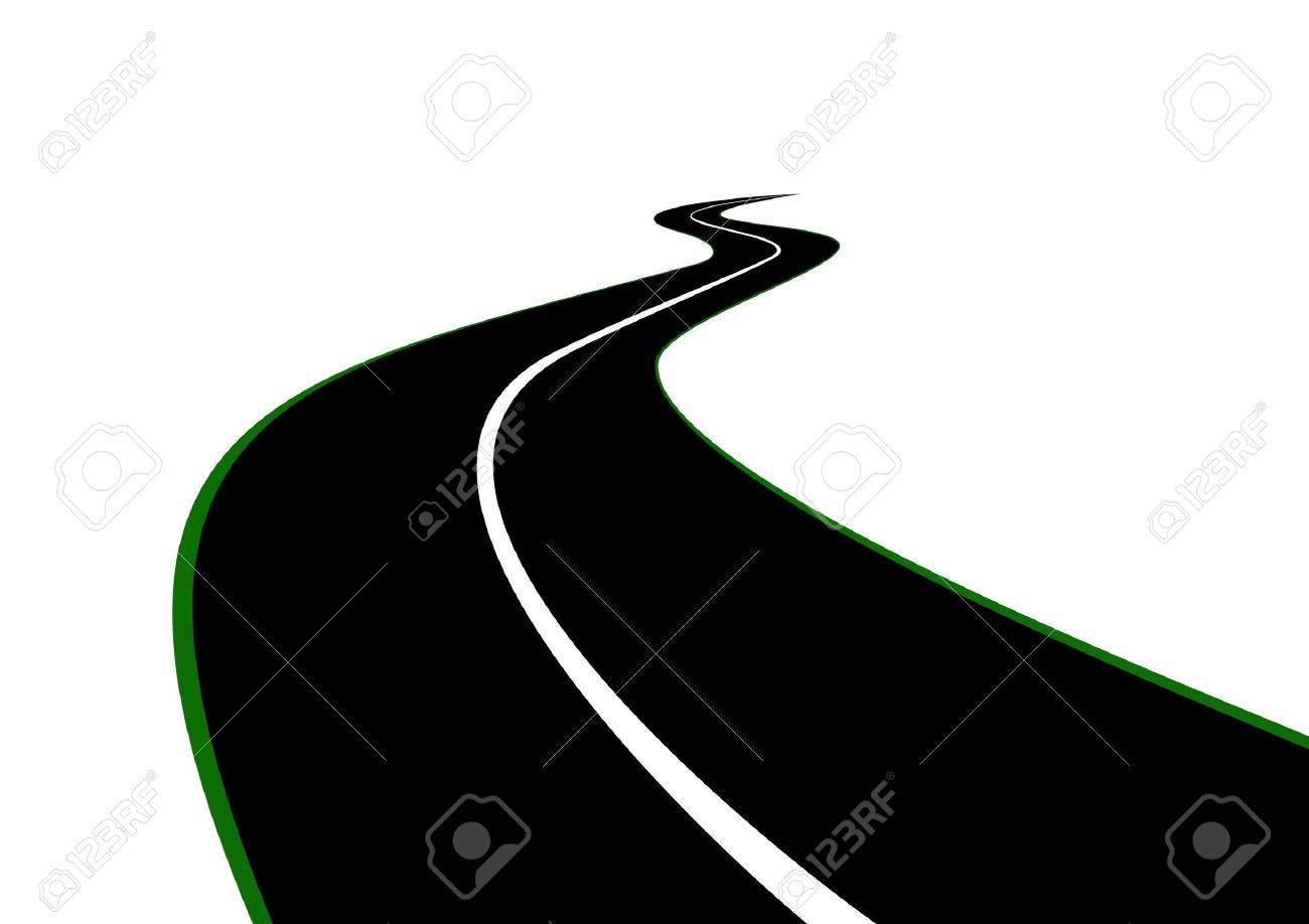 Road with a dividing strip receding into the distance beyond the horizon - 9276771 Road with a dividing strip receding into the distance beyond the horizon - 9276771