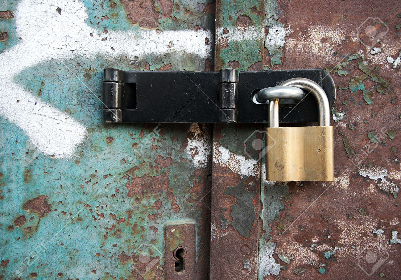 Rusty Metal Door rusty metal door locked with a padlock stock photo, picture and Rusty Metal Door rusty metal door locked with a padlock stock photo, picture and