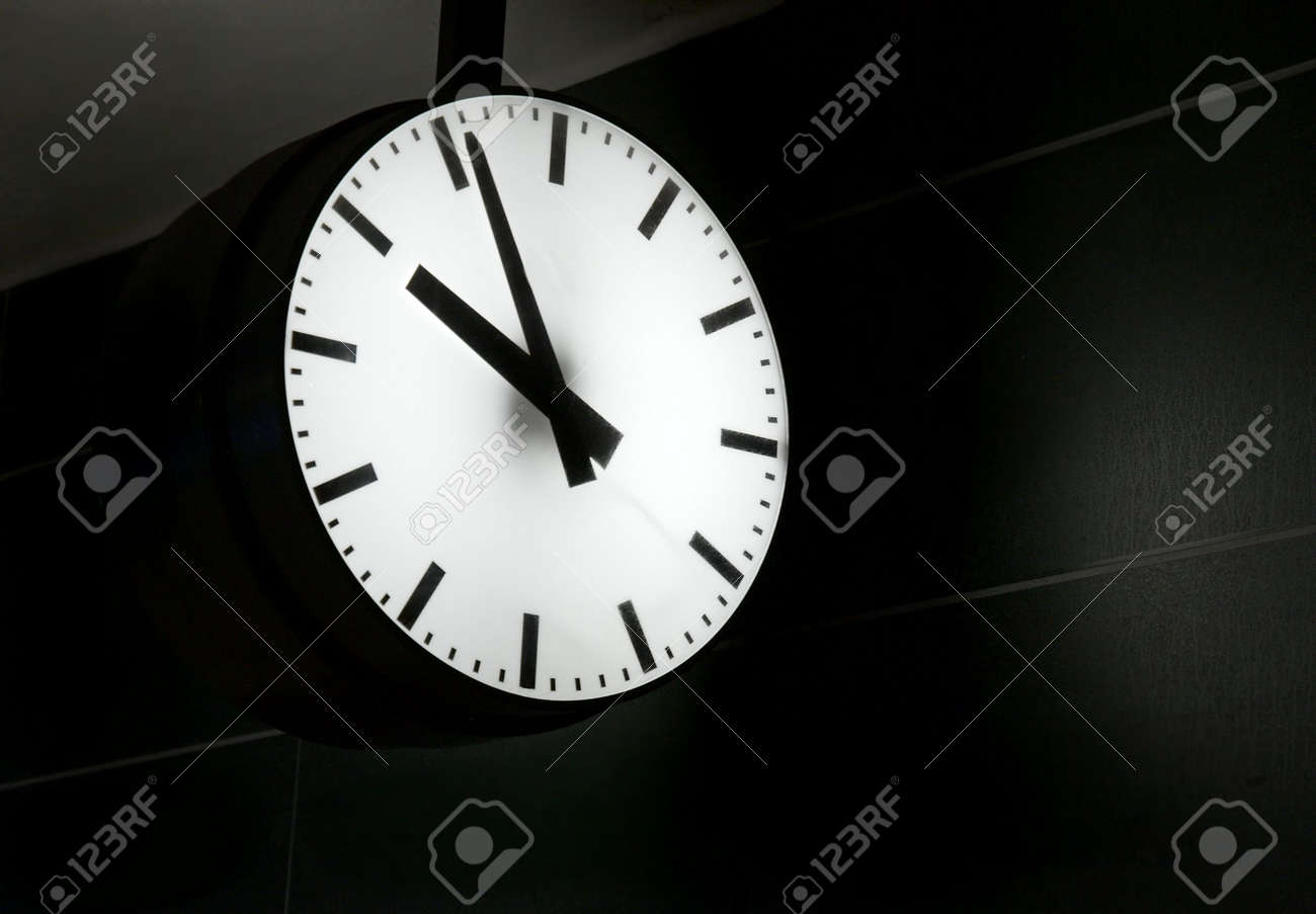 illuminated clock in a