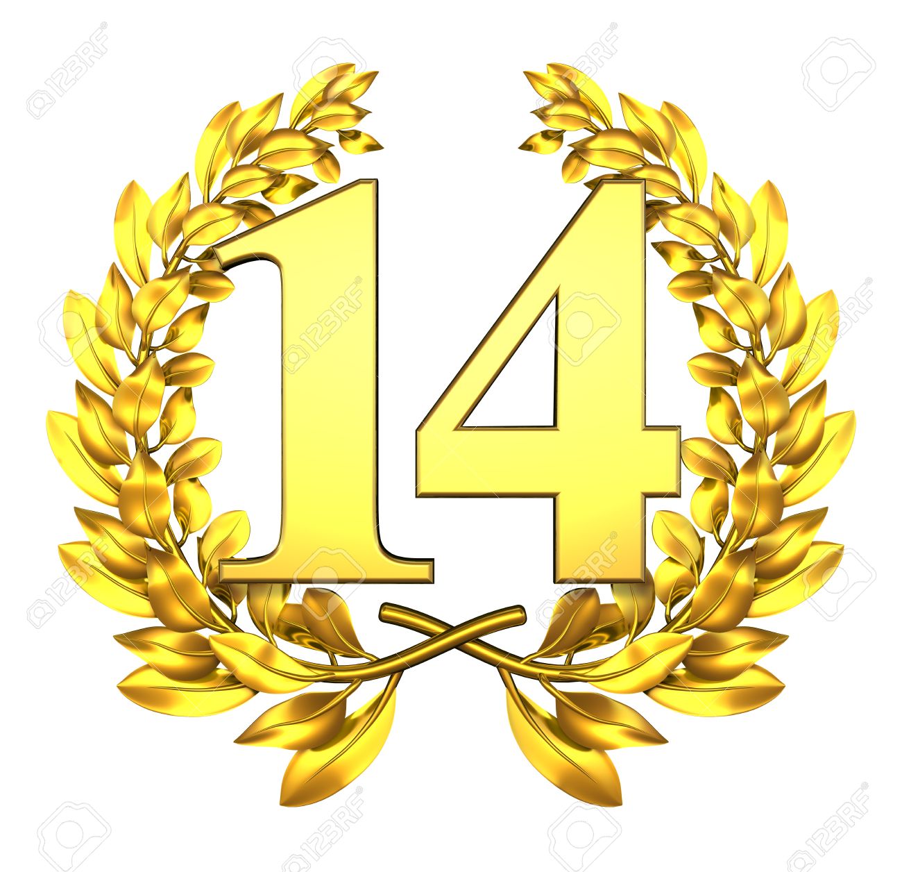 Εικόνες με αριθμούς! - Σελίδα 2 11791028-number-fourteen-golden-laurel-wreath-with-the-number-fourteen-inside