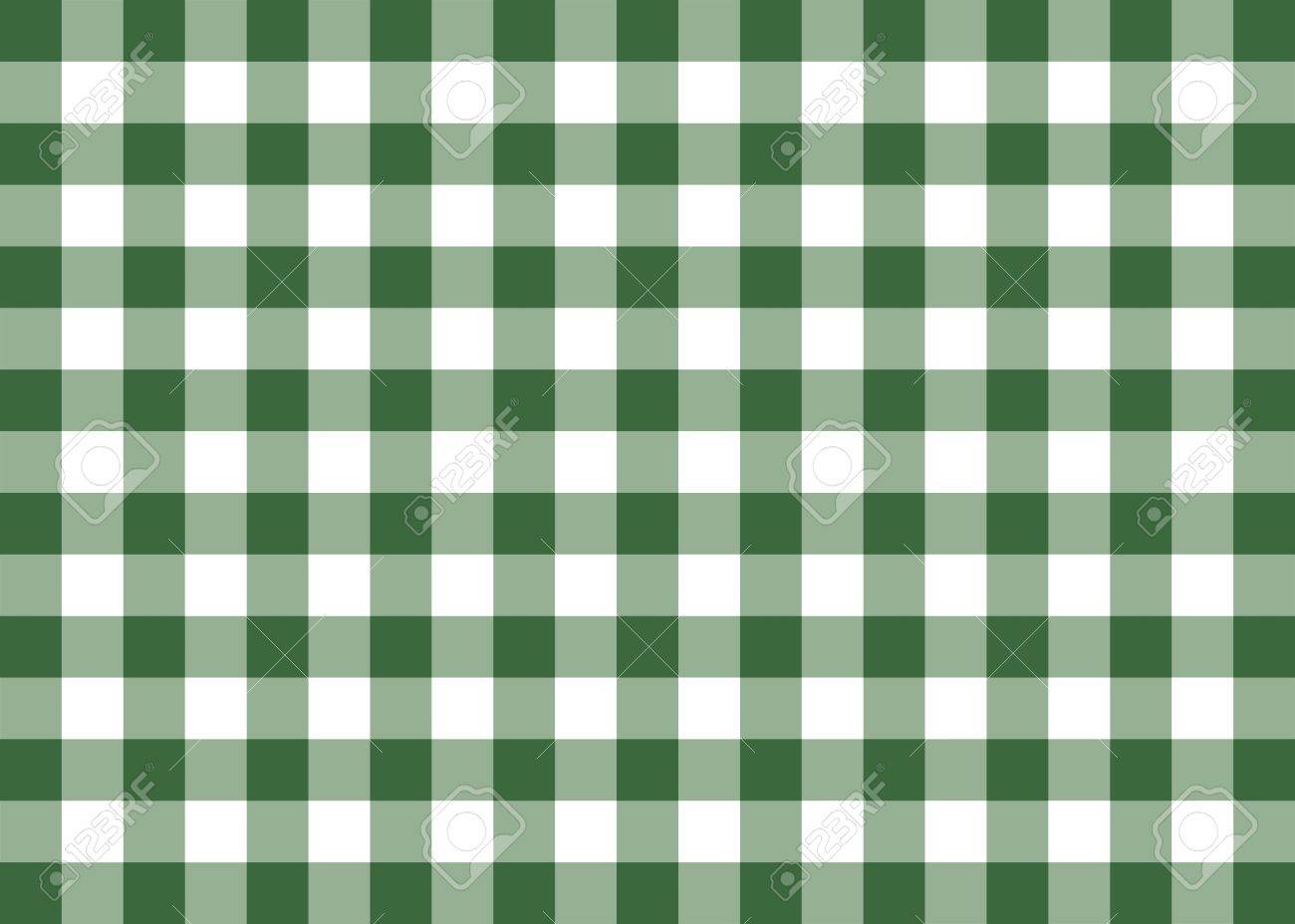 Dark Green Gingham Pattern Background Stock Photo, Picture and